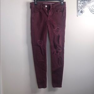 American Eagle Outfitters Burgundy Jegging Jeans